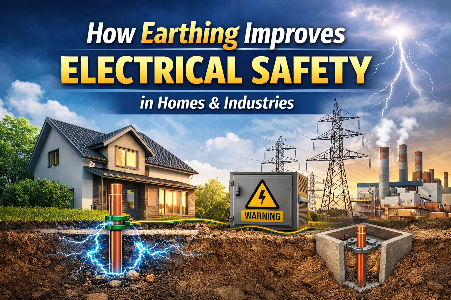 Earthing Improves Electrical Safety in Homes and Industries