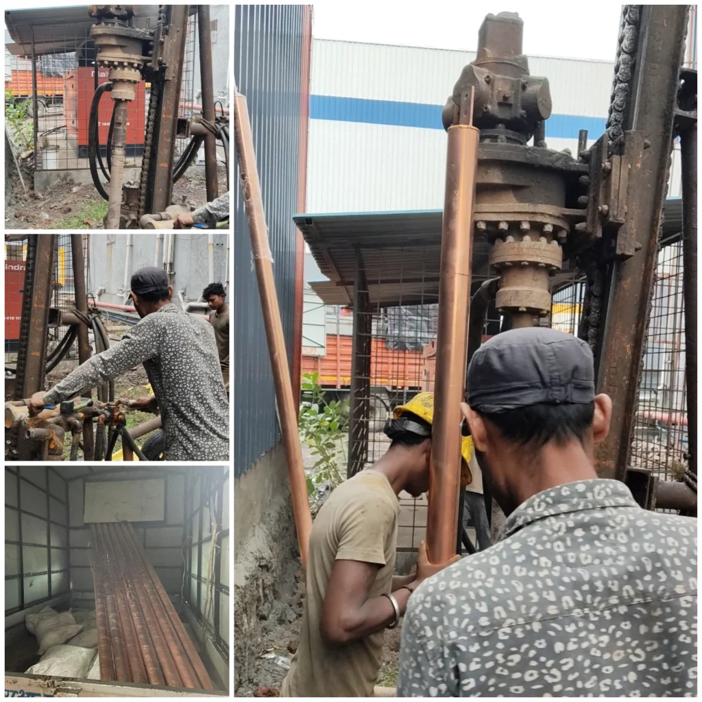 four-pit chemical earthing system Installation